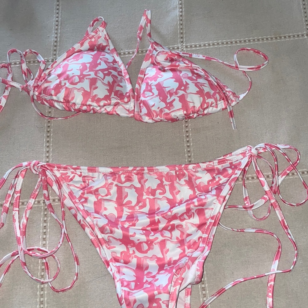 Fashionable pink swimsuit